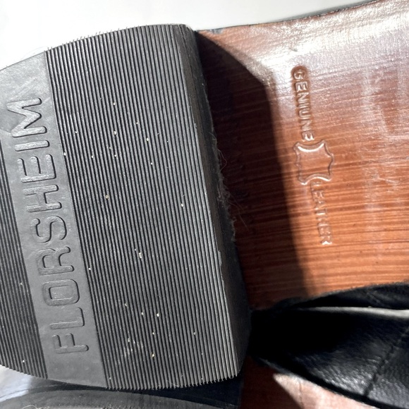 Vintage Florsheim Black Leather Round Toe Ankle Boots 10.5D - Picture 6 of 12